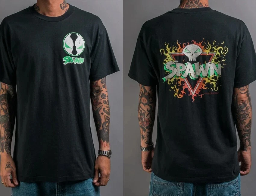 Todd McFarlane’s Spawn 2 side Graphic Shirt Unisex Men Women Unisex Custom T-shirt Tee Men's T-Shirt Casual Cotton Tee