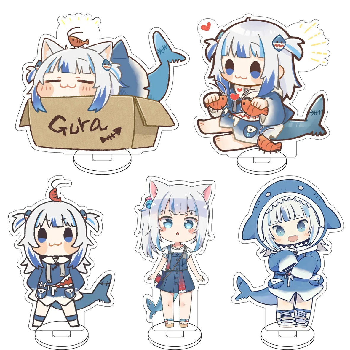Anime de 10 cm ‌ Figura de acrílico de Hololive EN VTuber Cos Gawr Gura, adornos bonitos, regalos encantadores para cumpleaños y Navidad