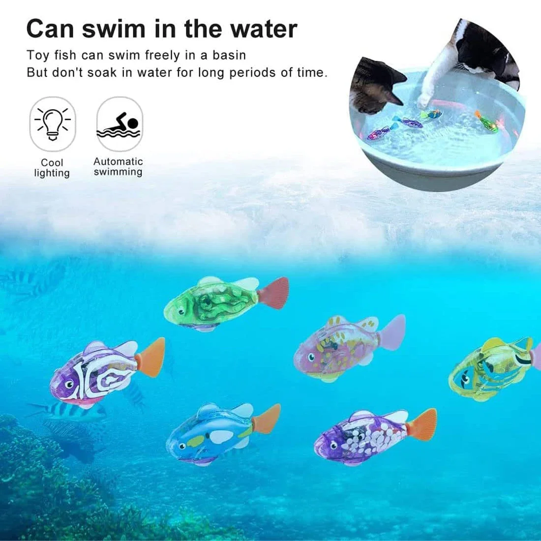 Bionic Fish kid Shower Luminous Induction Electric Fish Playing in Water Toy Simulated Electronic Fish for Luminous Swimming Toy