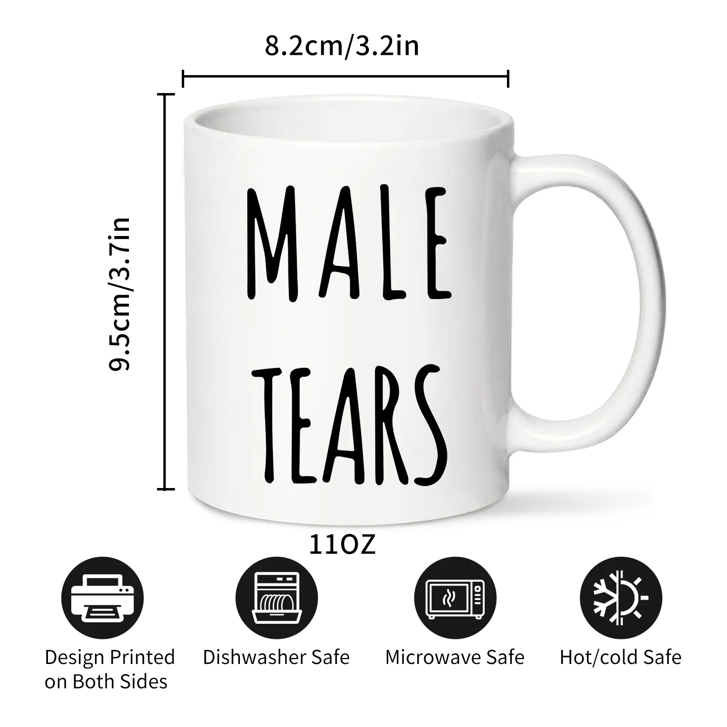 1pc, Funny Mug,Male Tears Meme 11 Oz Ceramic Coffee Mugs,Funny, Sarcasm, Motivational, Inspirational birthday gifts for men.