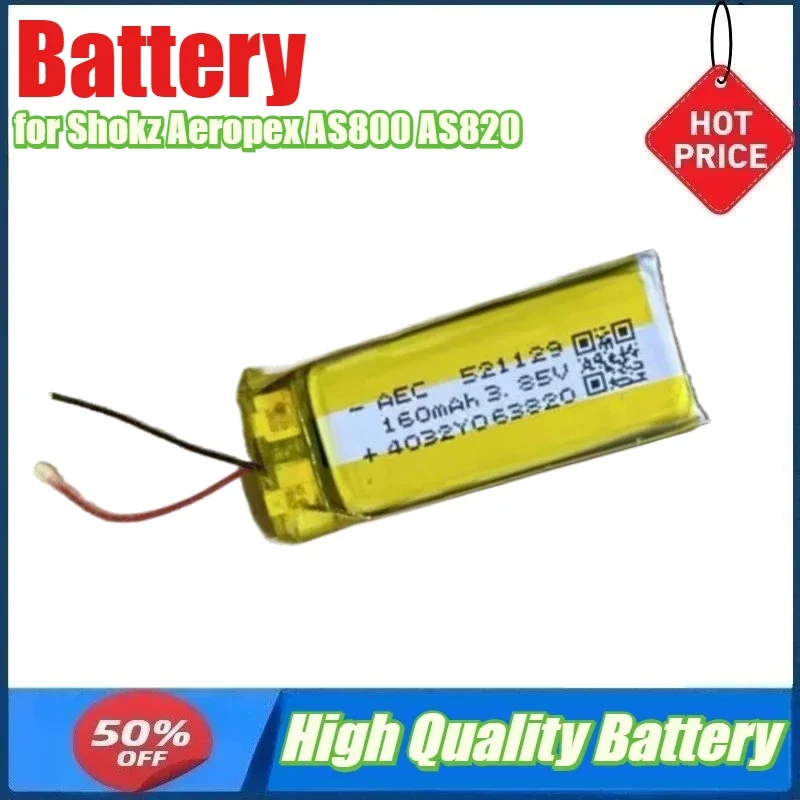 

160mAh 170mAh Battery for Shokz Aeropex AS800 AS820 Battery