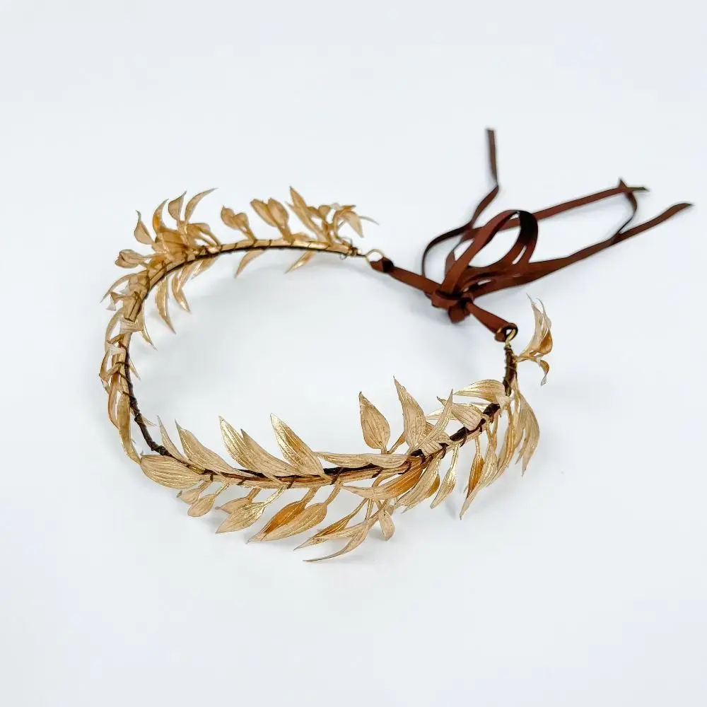 Flower Vine Elven Crown Fantasy Diadem Elf Tiara Artificial Floral Wreath Rhinestone Decorated Greek Laurel Crown Unisex