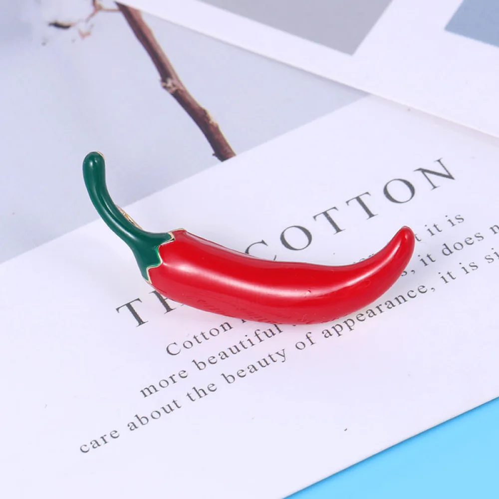 Cute Vegetable Enamel Red Chili Brooch Creative Pin Badge Fashion Jewelry Pendant Accessory Gift For Women Life
