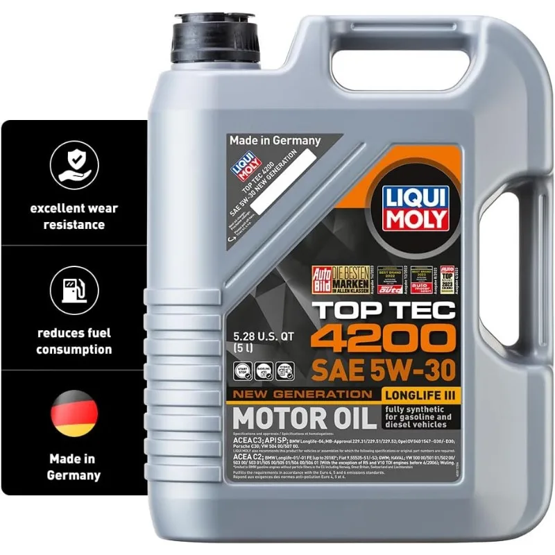 LIQUI MOLY Top Tec 4200 SAE 5W-30 New Generation | 5 L | Synthesis technology motor oil | SKU: 2011