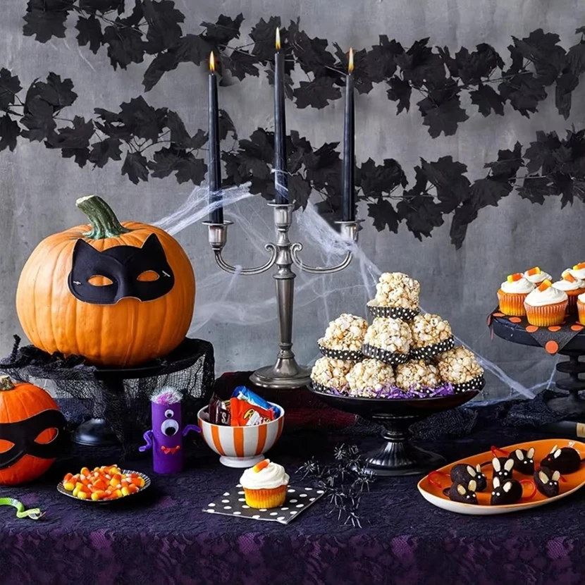 نباتات اصطناعية مابل ليف فاينز زهور الهالوين عيد الميلاد جارلاند الزفاف غرفة المنزل حديقة ديكور خارجي مهرجان هدايا ذاتية الصنع #3