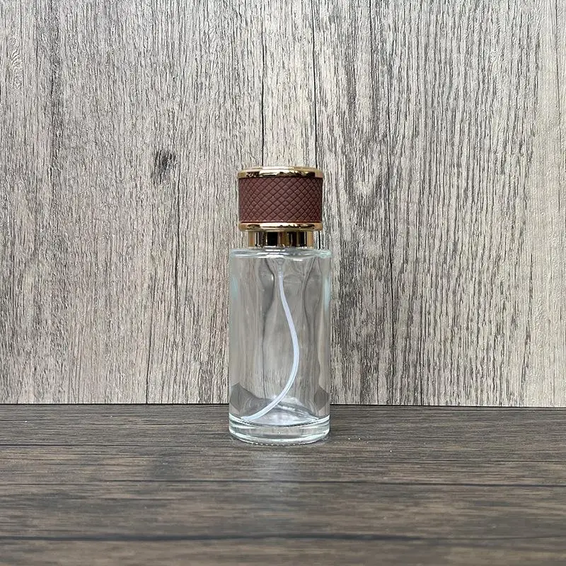 20ml Leere Glas-Parfümflasche mit Schraubverschluss aus Leder, Feiner Nebel Duftspray Zerstäuber Behälter – Detail 10