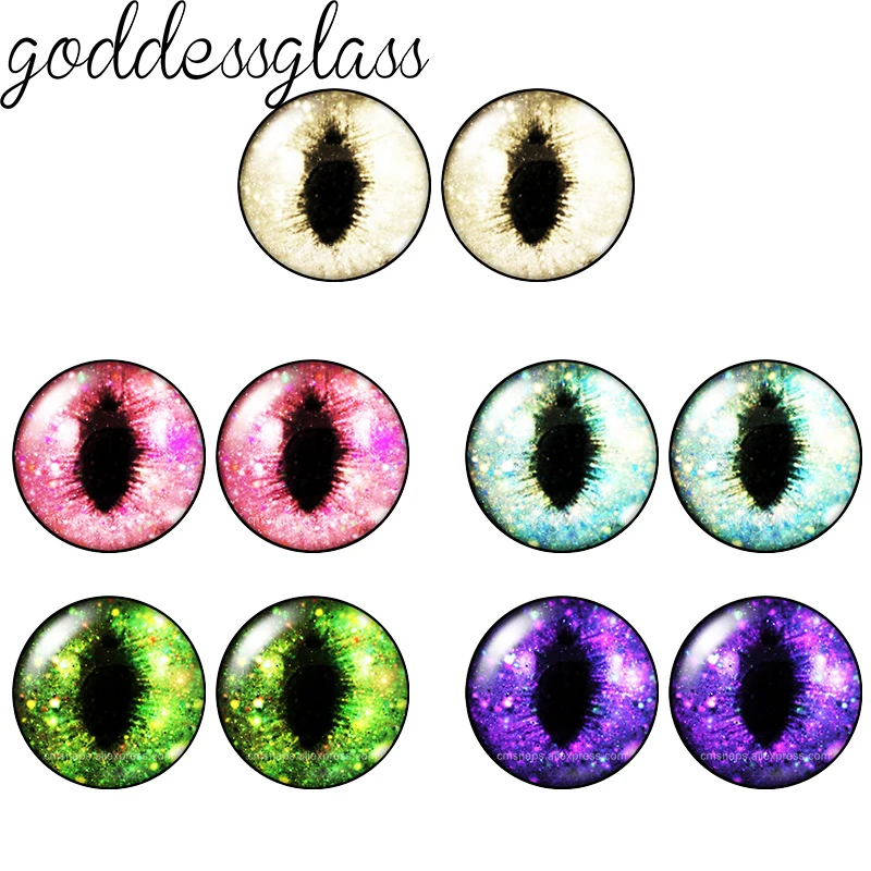 5 أزواج من الزجاج المستدير عيون الحيوانات الملونة ثعبان التلاميذ عين القط 10 مللي متر/12 مللي متر/18 مللي متر/20 مللي متر كابوشون مستديرة ظهر مسطح صنع النتائج مجوهرات #6