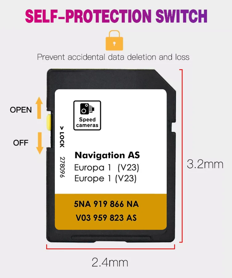 New for VW Discover Media Navigation AS V23 Map UK Europe 2026 Sat Nav SD Card 32GB