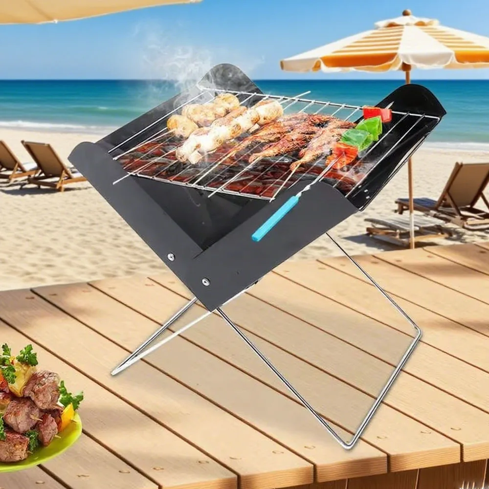 

Heavy Duty Portable Folding Metal Grill for Camping Outdoor Cooking Desktop Camp Fire Barbecue Grilling Picnics
