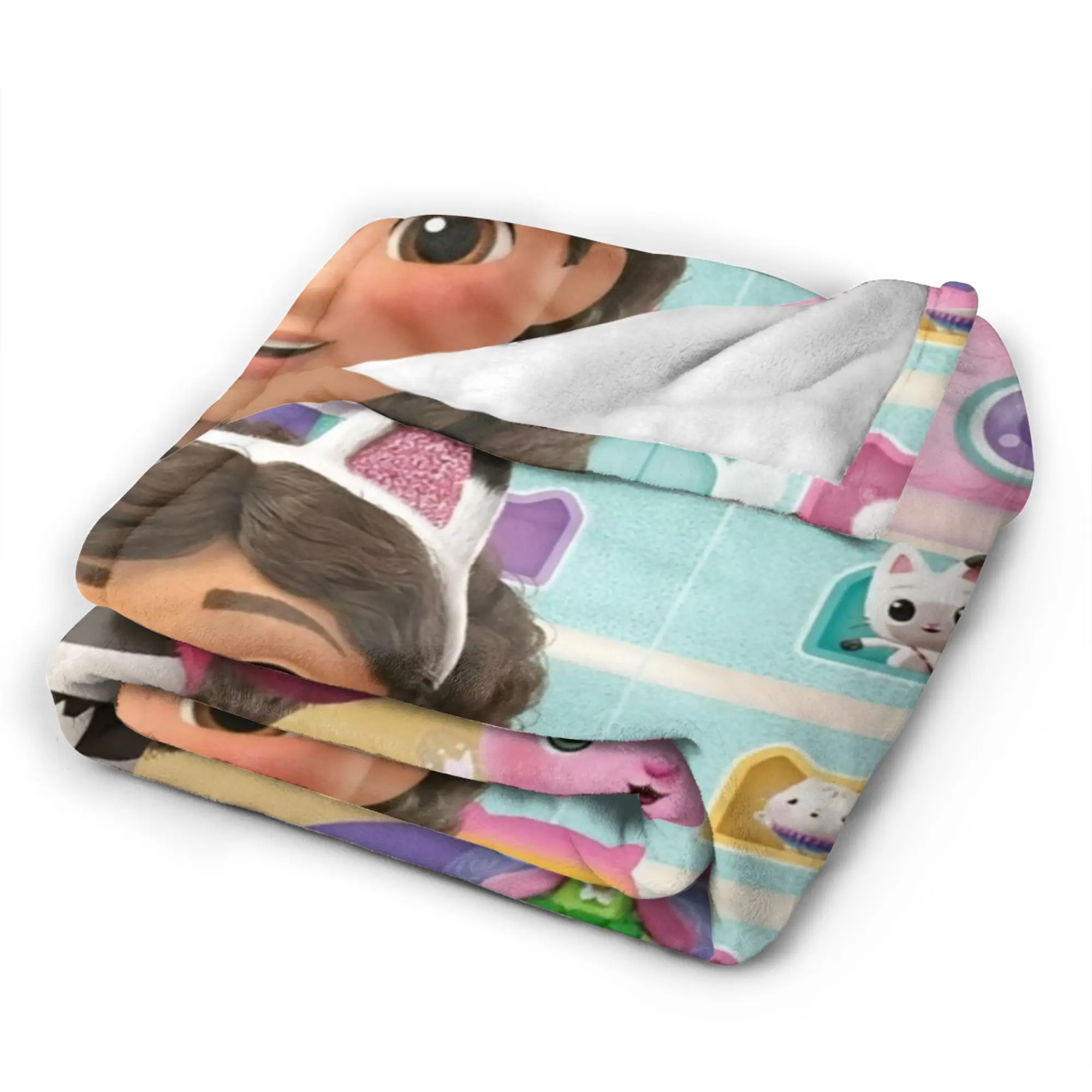 Super Warm Blanket Children Camping Gabbysed dollhouses Throw Blanket  Flannel Bedspread For Home Decor Funny Sofa Bed Cover