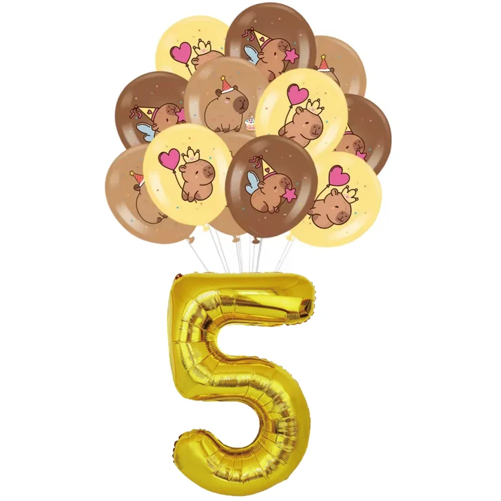 Nieuwe Leuke Capybara Verjaardagsfeestje Decoraties Kapibala Ballonnen Servies Set Papieren Borden Kopjes Banner voor Baby Douche Kids Geschenken