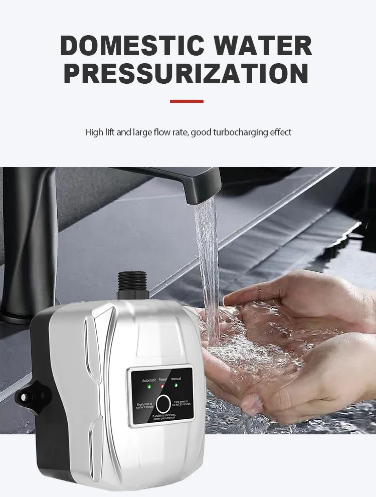Acarps Automatische Druckerhöhungspumpe, 150 W, 24 V, Wasserpumpe, Heimduschkopf, Warmwasserbereiter, Wasserhahn, zusätzlicher Wasserdruck, geräuschlose Pumpe – Detail 4