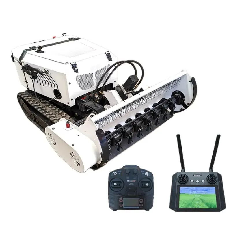 Heavy Duty Track RC Flail Mower All-Terrain Brush Cutter Gas-Electric Heavy-Duty Flail Mower for Slopes Farmland Orchards