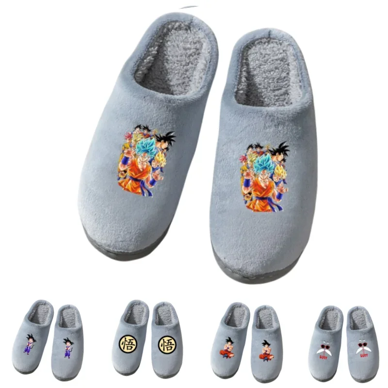 

Anime Dragon Ball Slipper Cartoon Warm Plush Goku Kakarotte Couple Indoor Non-Slip Men and Women Cotton Wear Slippers Outside