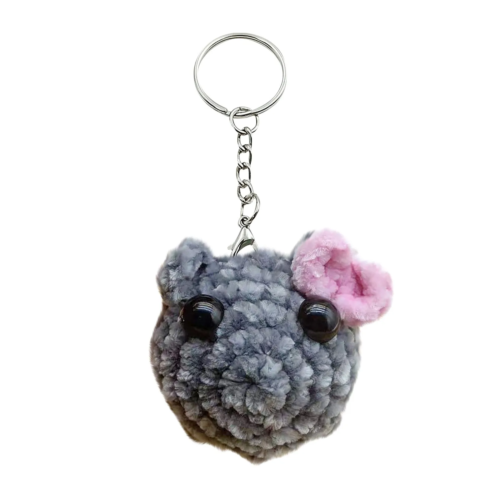 Sad Hamster Keychain With Violin Sound, Hand Knitted Sad Hamster Cuddly Toy