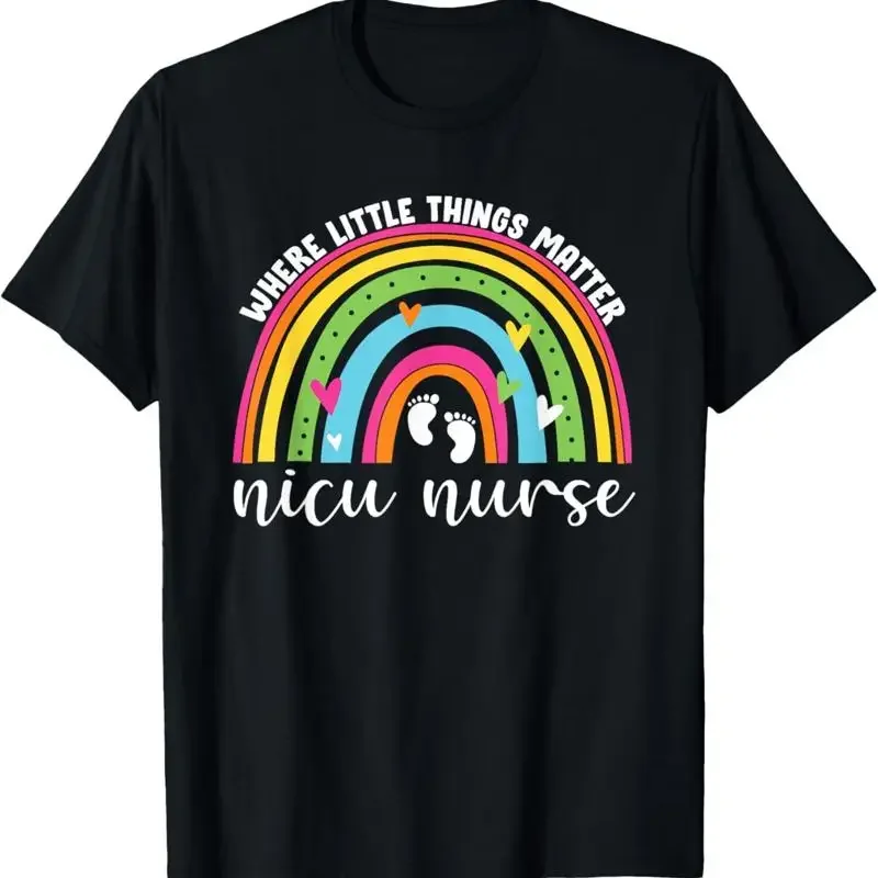 Nicu Nurse Neonatal Practitioner Women Cute Rainbow T Shirt