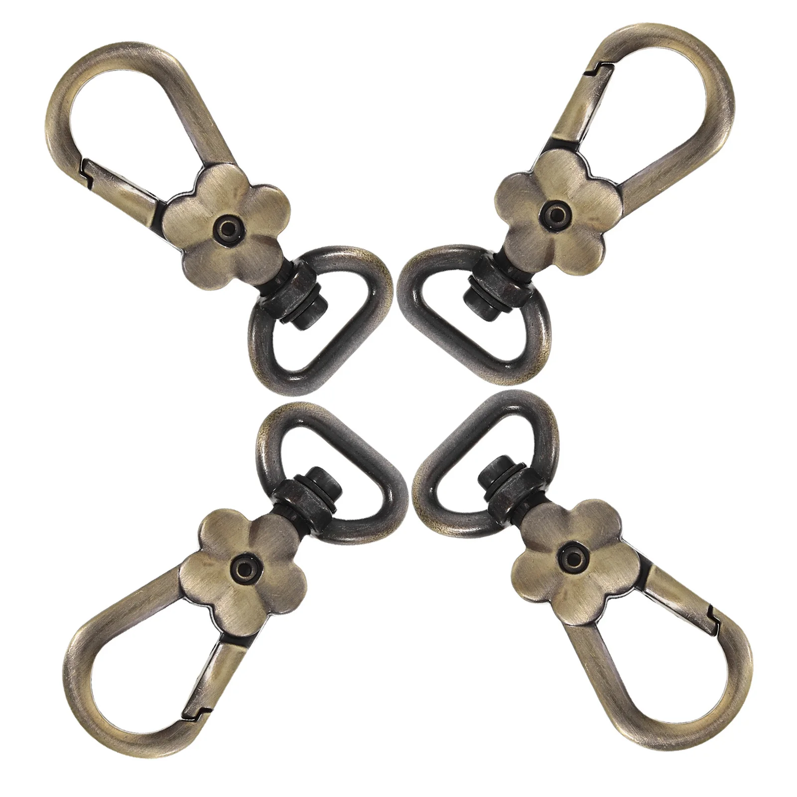 

4Pcs Heavy Duty Metal Swivel Snap Hooks Nonslip D Ring Clips for Keychains Bags Purse Strap Buckle Hardware Accessories DIY