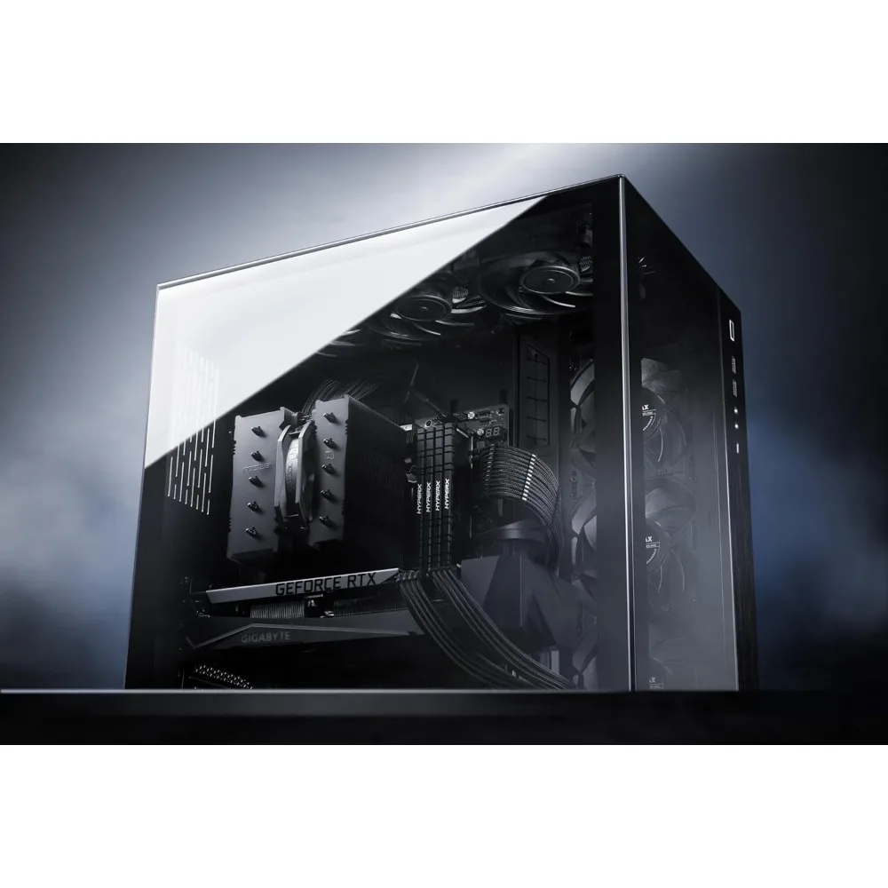 مبرد وحدة المعالجة المركزية ذو البرج المزدوج منخفض الارتفاع 120 مم، مبدد حرارة أداء هادئ مع لمسة نهائية سوداء #5