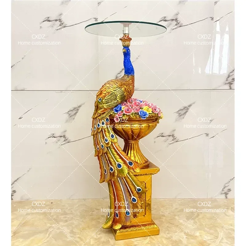Peacock Flower Stand Ornament Large Floor Vase for Living Room TV Cabinet Sofa Side Home Decoration