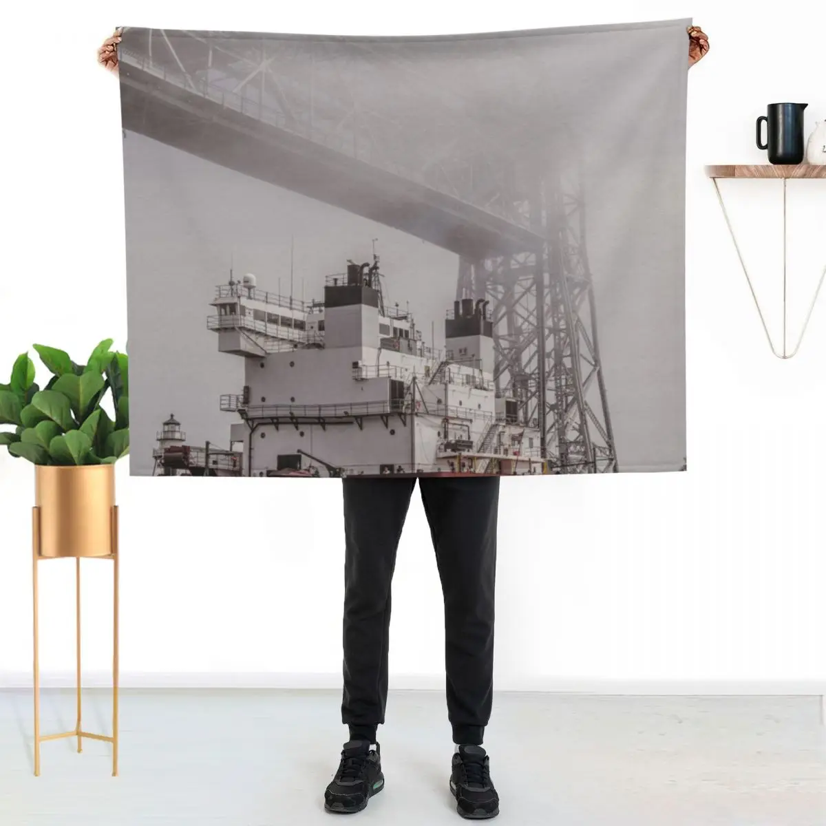 Ship Under the Bridge Throw Blanket Stuffeds Blankets For Baby Decorative Sofa Decoratives Decorative Throw Designers Blankets