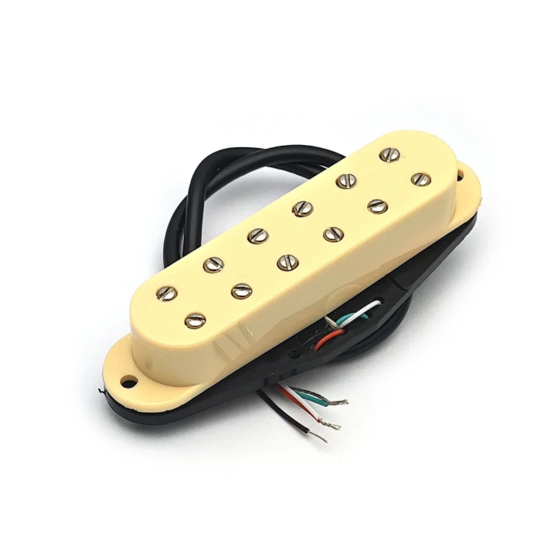 Guitar Mini Dual Rail Humbucker Pickup 12 Pole Pieces Single Coil Size 4-Wire Output Independent Coil Split / Coil Tap