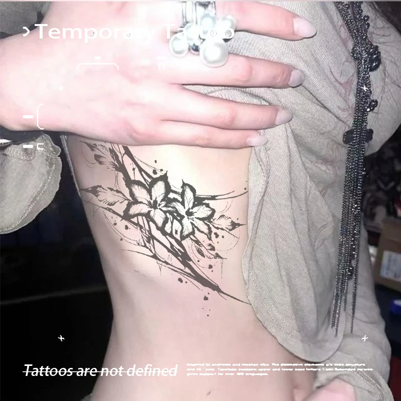 

Sexy Hottie Thorn Vine Flower Rose Herbal Juice Tattoo Sticker Waterproof Temporary Tattoos Haloween Fake Tatto Fancy Toys Tatoo