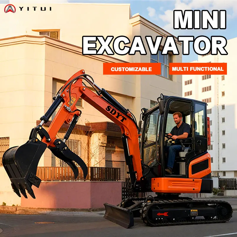 حفار صغير مدمج 2.6 طن مخصص حفار صغير متعدد الوظائف مع دلو لصيانة الحديقة/المزرعة