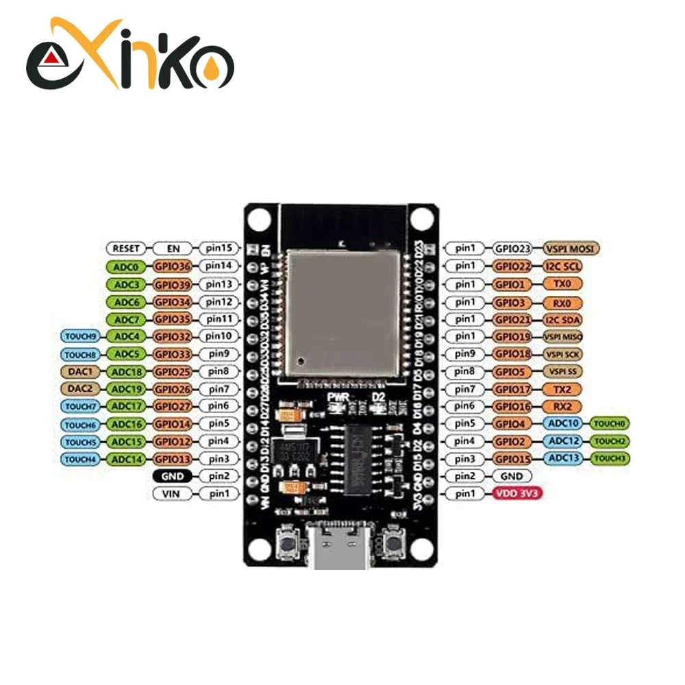 1-10pcs ESP32 WROOM-32 ESP32-S Development Board WiFi+Bluetooth-compatible TYPE-C ESP32 30Pin ESP32 Nodemcu Development Module
