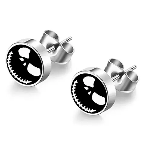 Disney The Nightmare Before Christmas Ear Studs Cartoon Earring Halloween Stainless Steel Jewelry Jack Skellington Accessories