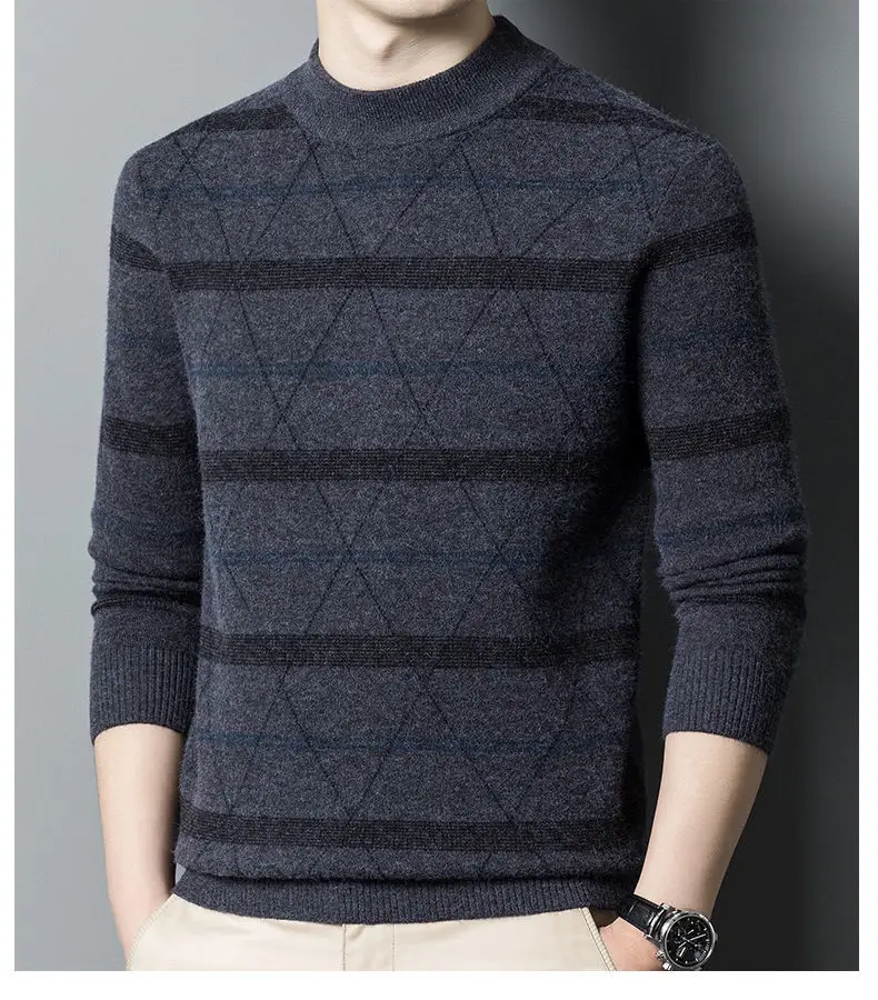 

Men's Sweaters Cashmere Blend Knitting V-neck Pullovers Hot Sale Spring Winter Male Wool Knit High Quality Jumpers Clothes R161