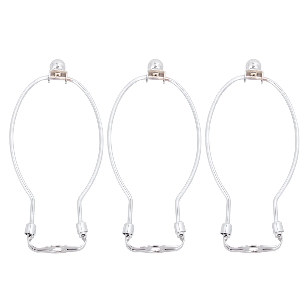 

3Pcs Lamp Harp Holder Silver Metal Plated Polished Anti-Rust Suitable Modern Lighting Fixtures Table Floor Lamp Shade Horn