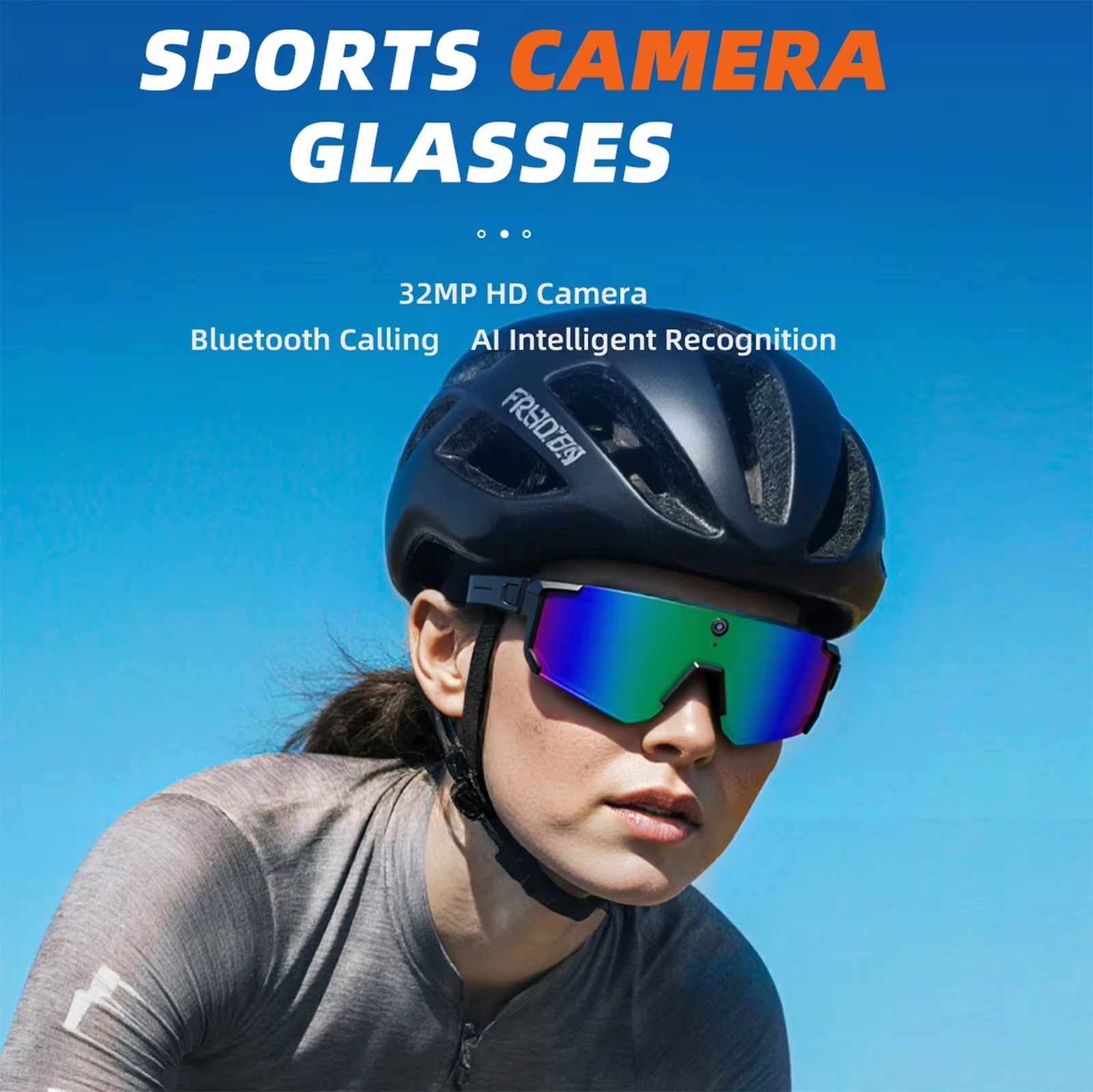 

Outdoor AI Smart Camera Glasses Sports HD Recording Video Cycling Action Sunglasses