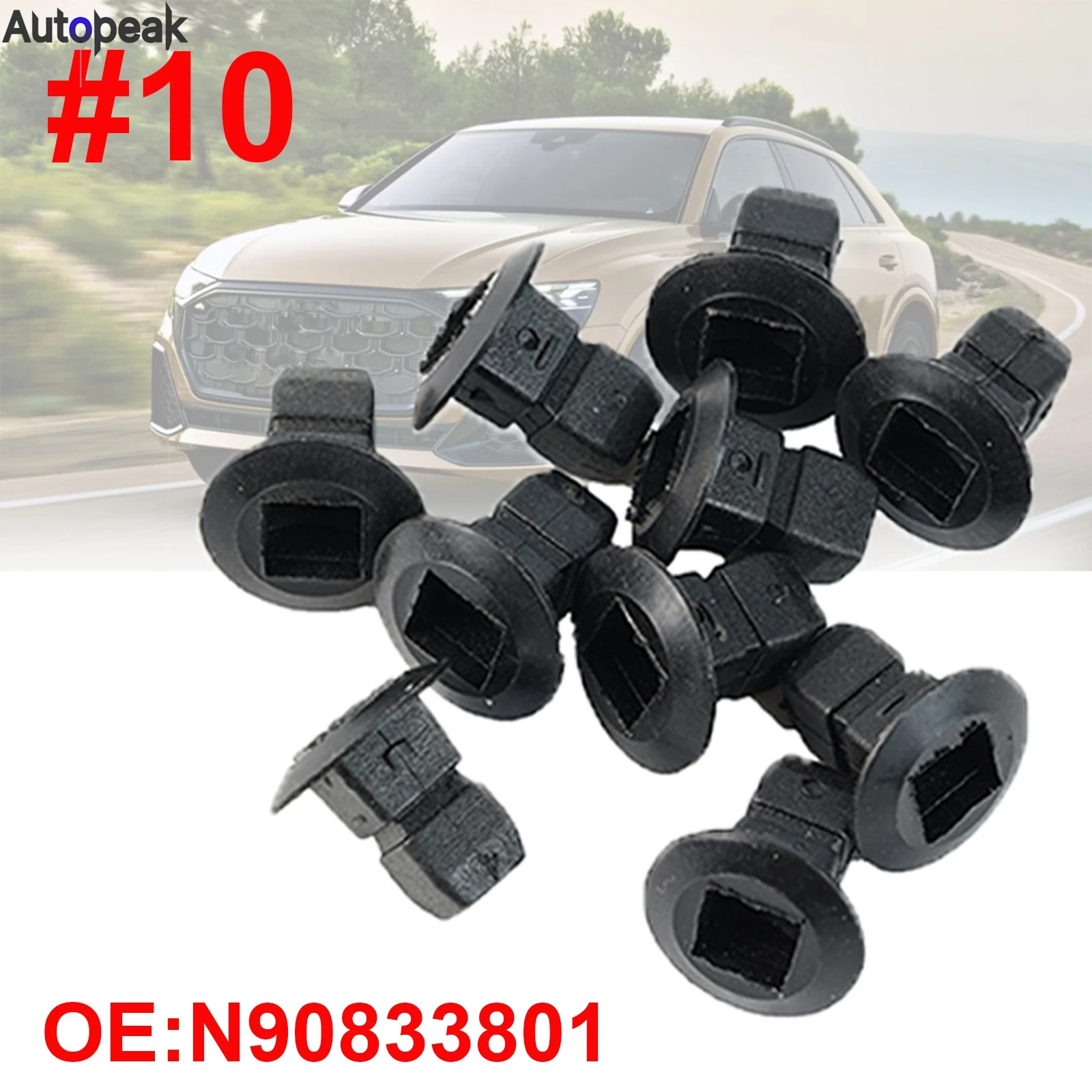 10x Grommet Nut Front Wheel Arch Lining & Mudguard Clips Auto Fastener Replacement For VW Audi SEAT Skoda Accessories N90833801
