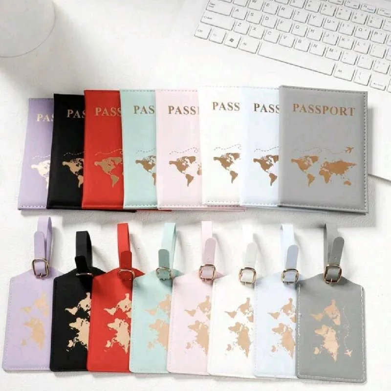 Fashion Map Pattern Passport Cover Men Women PU Passport Holder Travel Luggage Tag ID Credit Card Holder Travel Passport Wallet