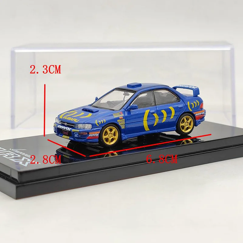 Hobby Japan 1:64 Subaru Impreza WRX GC8 Diecast Model Car Diecast Metal Acrylic Box Gift For Boy Collection Model