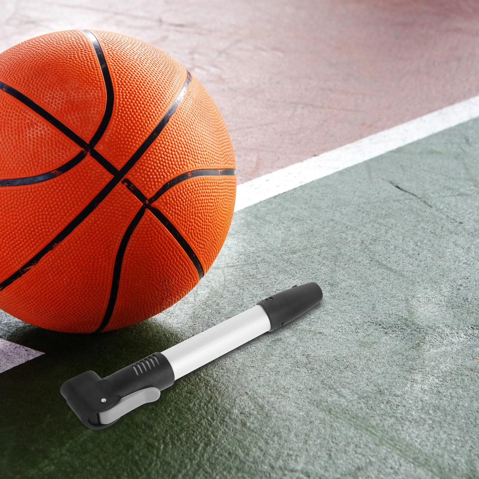 مضخة هواء محمولة لكرات كرة السلة، أداة نفخ إطارات الدراجة المحمولة، منفاخ كرة رياضية، تصميم مدمج متين