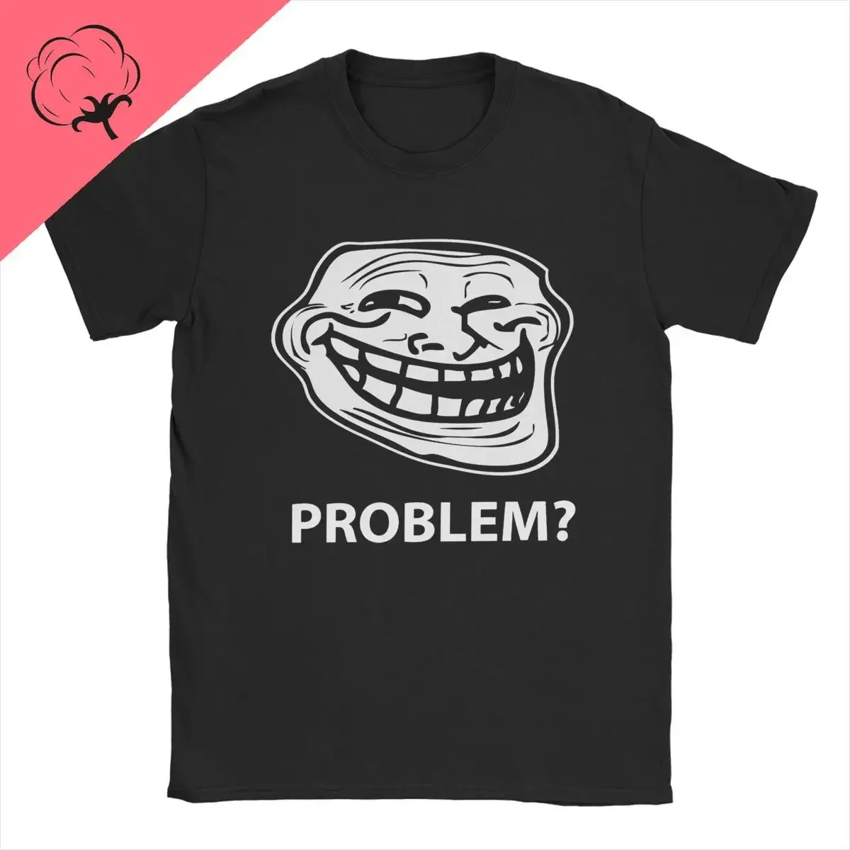 Trollface Meme Rage Comic Funny Troll Joke Internet T-Shirt Men 100% Cotton Tees Short Sleeve T Shirt Unique Clothing