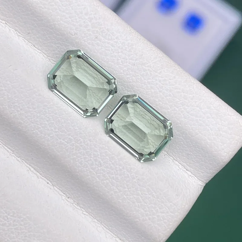 Pirmiana Lab Grown Green Spinel Emerald Cut Loose Gemstone for DIY Jewelry Making