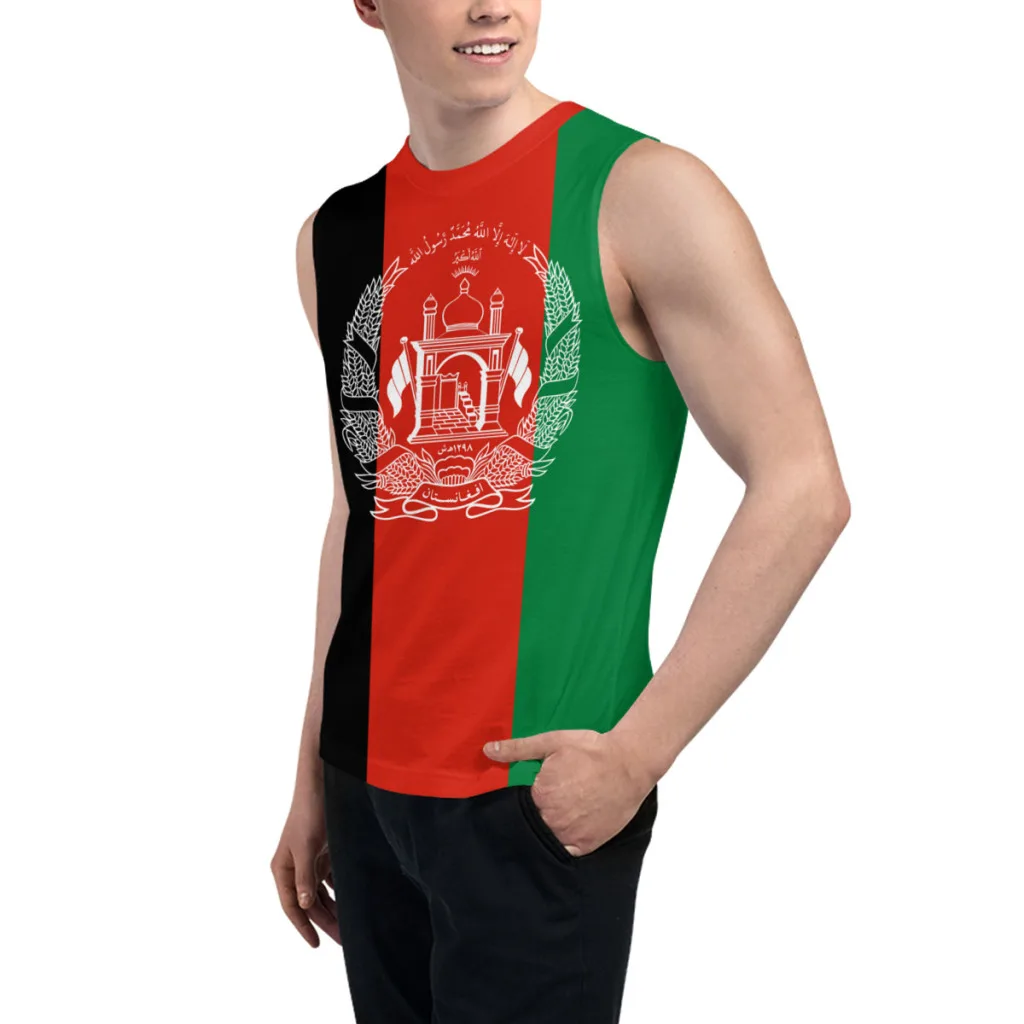 Sleeveless T-shirt Afghanistan Flag 3D Men's Boys Tshirt Gyms Tank Tops Fitness Joggers Basketball Training Vest