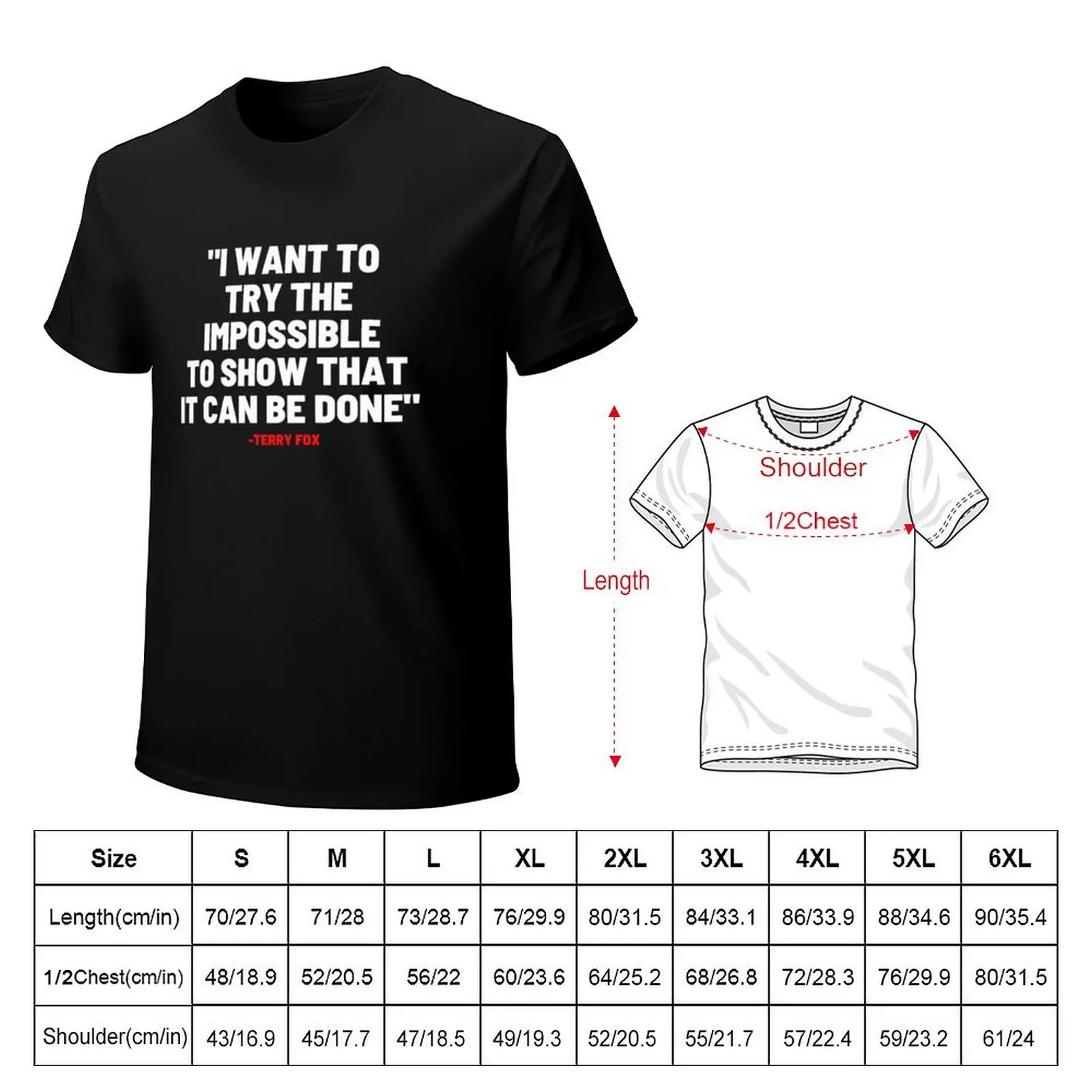 Terry fox canada the Marathon of Hope T-Shirt Street Fashion Casual Tee Shirt