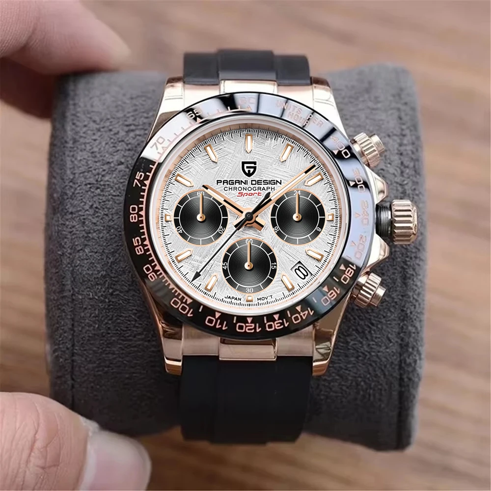 

PAGANI DESIGN New Ceramic Bezel Men Quartz Wristwatches Luxurys Sapphire Glass Chronograph 100m Waterproof Stainless Watches Men