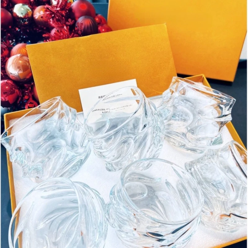 European Style 6 Crystal Cup Home Gift Box Set Dinner Party Wine Cup Holiday Gift Kitchen Tableware Water Cup Beer Glass Cups