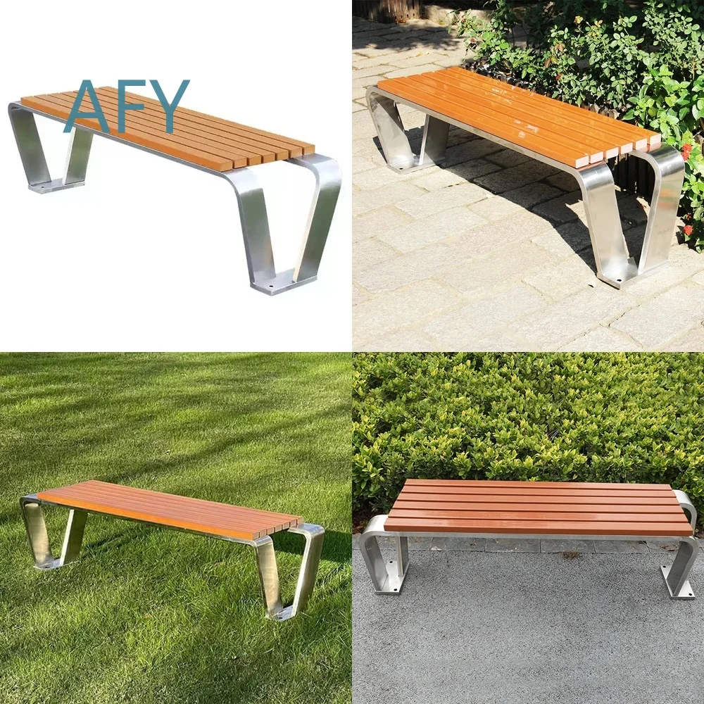 Waterproof Stainless Steel Patio Bench for Indoor Outdoor Use Modern Durable Eco Friendly Seating for Schools Parks Gyms