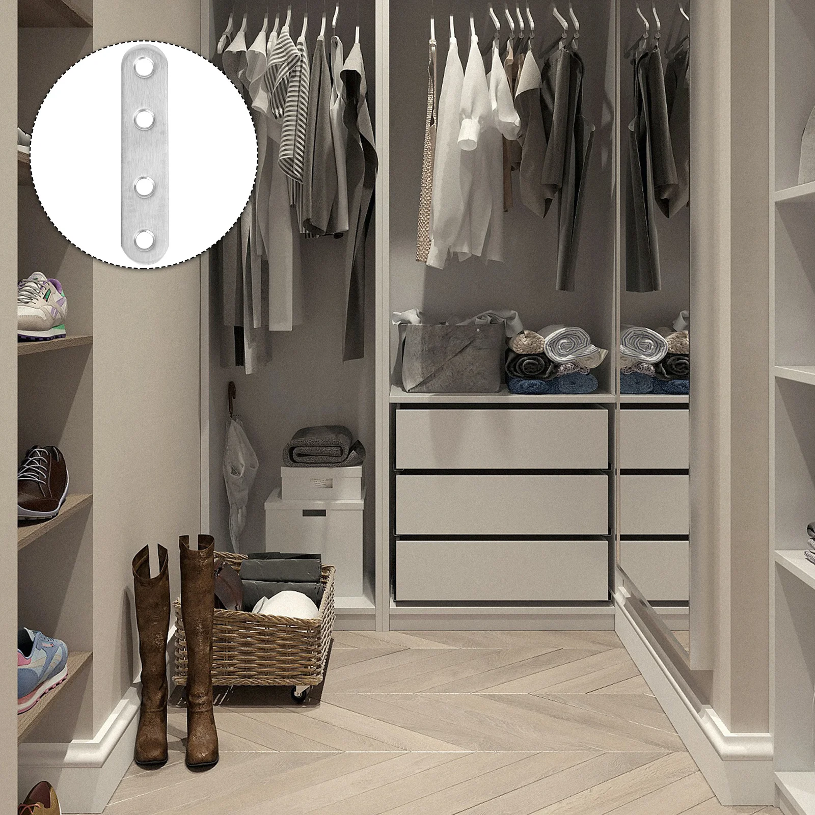 

20Pcs Silver Steel Angle Bracket 77Mm Stainless Corner Plate for DIY Cabinet Shelf Repair Metal Mounting Brace