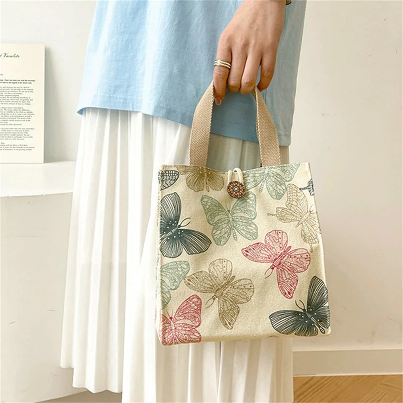 

Ins Bento Bag Canvas Tote Bag Fashion Fashion Out Day Office Workers With Rice Mother Lunch Box Bag