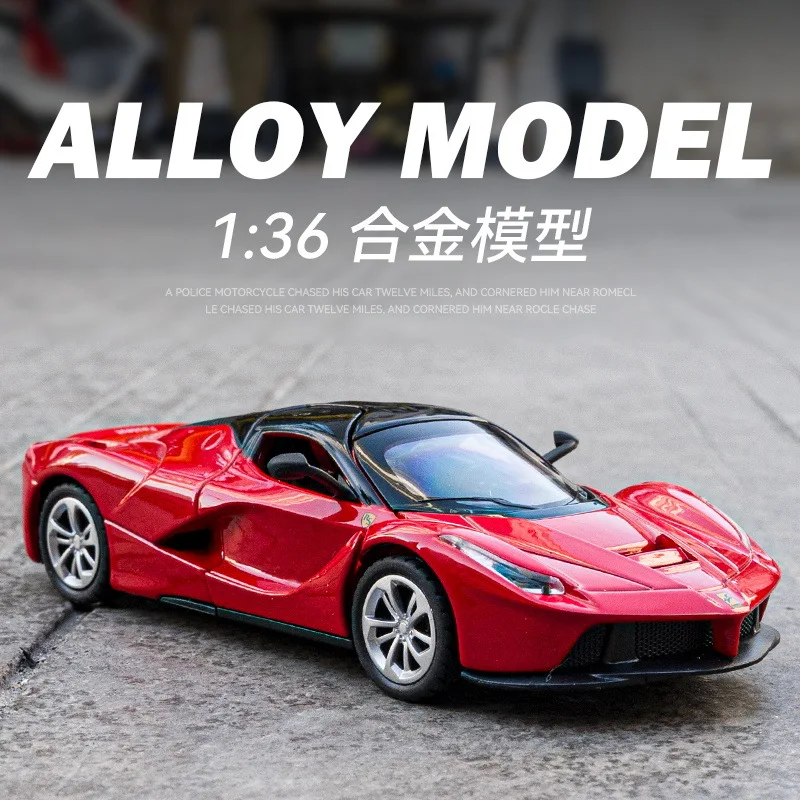 1:36 Ferrari Laferrari Sports car High Simulation alloy model racing car return sound and light collection ornament D160