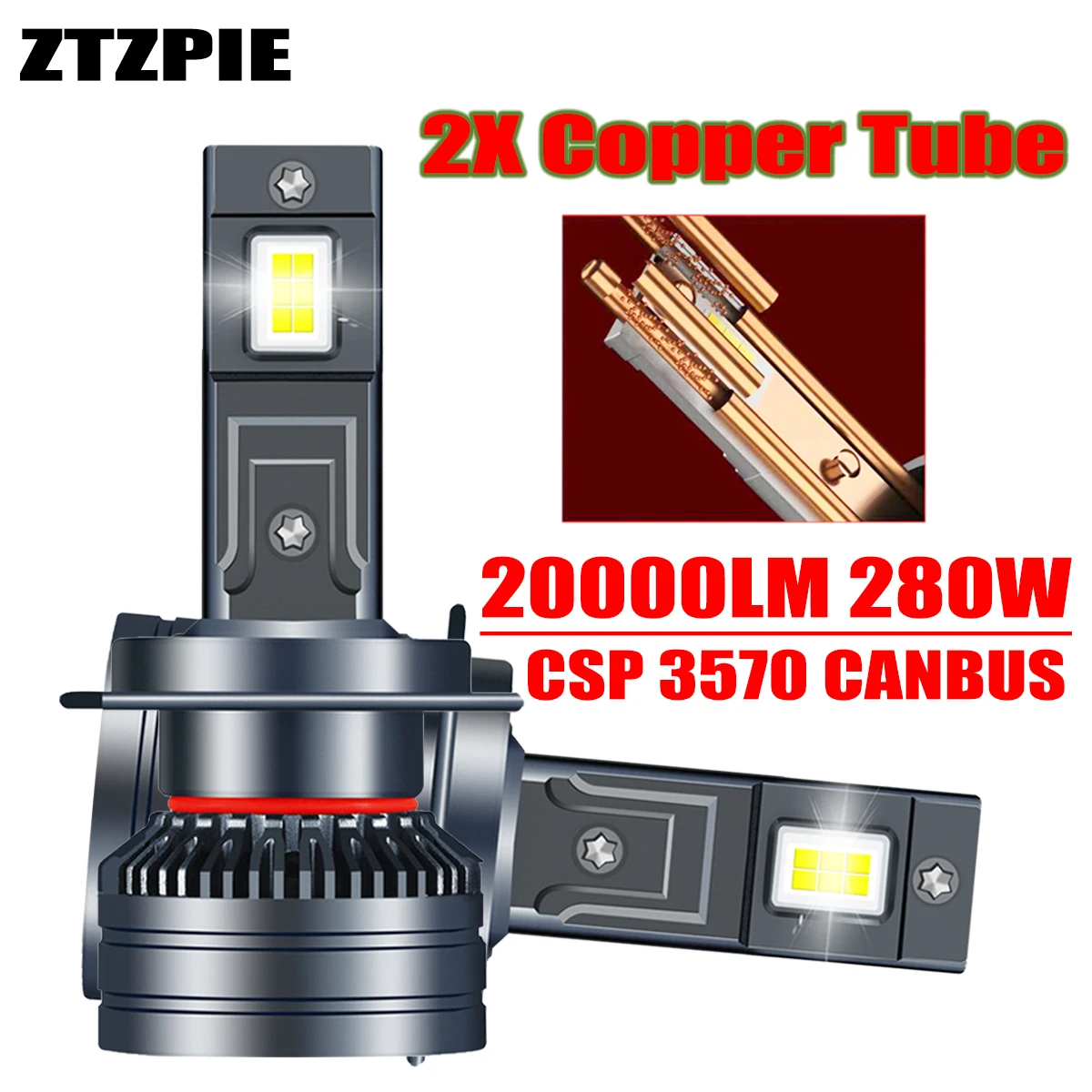 

ZTZPIE 6000K HB3 HB4 9005 9006 H1 H7 H4 H11 Bulb Canbus Led Lamp CSP 4575 Power Car Headlight Light 800W 20000LM 12V Fog Lamp