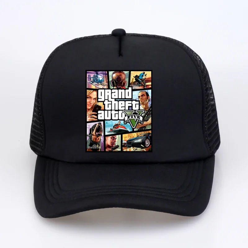 fashion Grand Theft Auto V 5 GTA 5 Baseball caps Hot Game GTA 5 Fans Cap Cool Summer Mesh Net Trucker Caps Hat