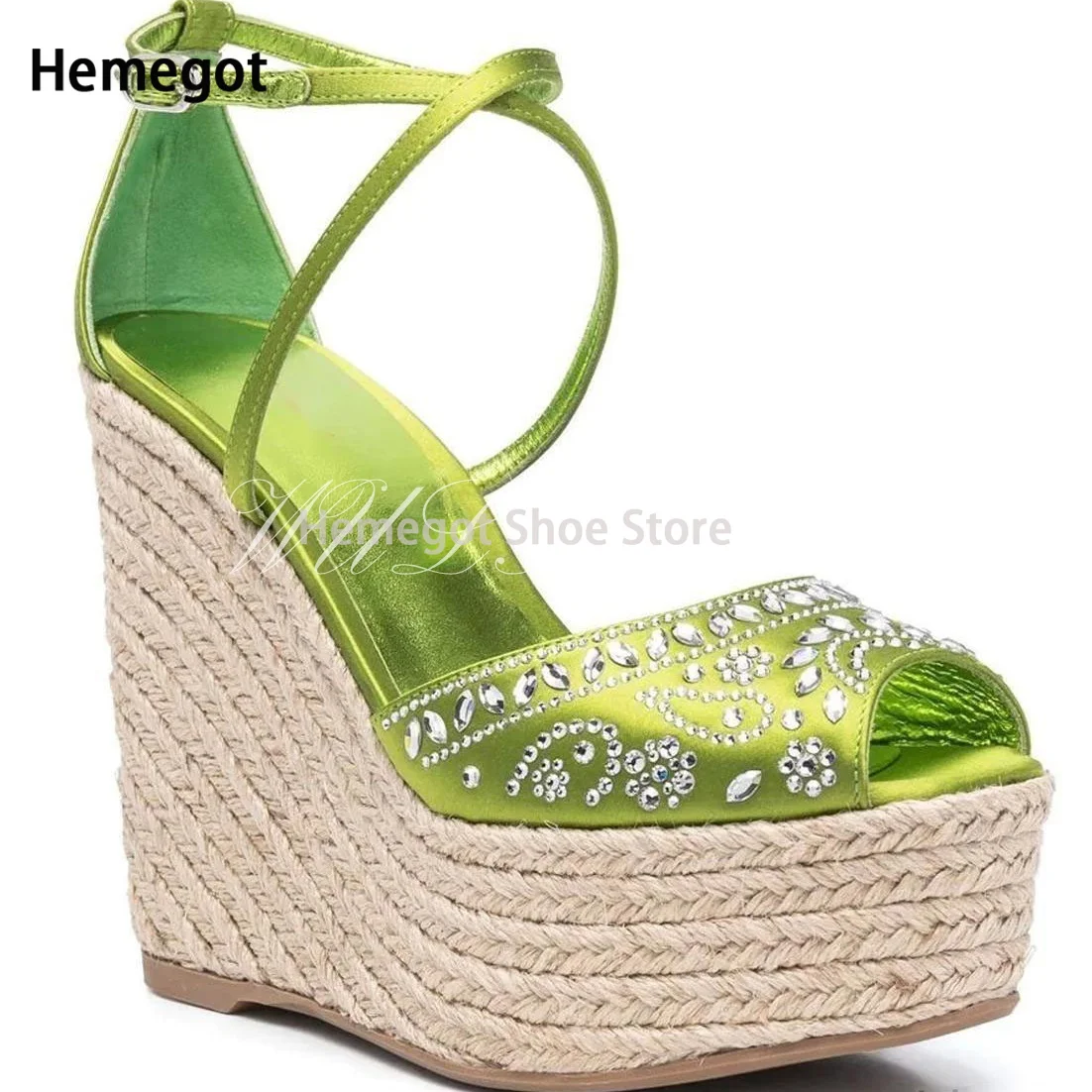 

Сандалии на платформе с круглым носком, серебристые Украшенные стразами, на танкетке, с пряжкой, разноцветные Модные Стильные Простые летние туфли