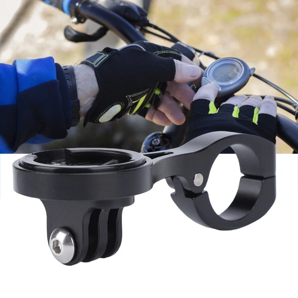 Aluminum Alloy Bike Computer Mount Easy Installation Compact Bike Handlebar Computer Mount Black for Bryton Cycling Computer